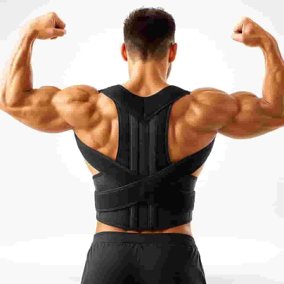 Colete Corretor Postural Ortopédico Unissex Ajustável Premium - Alívio de Dores nas Costas, Lombar e Pescoço, Com Cinta e Suporte para Clavícula, Conforto e Estilo (Médio)