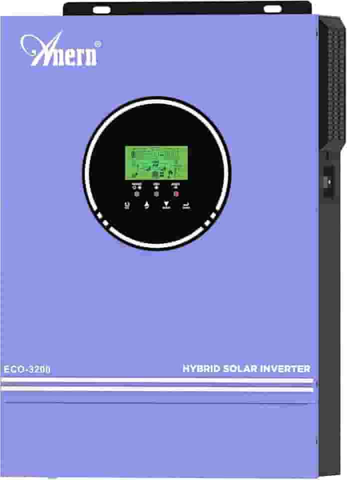 Inversor Híbrido Solar de 3200W, Inversor de Onda Senoidal Pura 24V CC a 220-230V CA, Controlador de Carga Solar MPPT de 80A Integrado, Adequado Para Bateria de Gel de Chumbo-ácido de Lítio de 24V