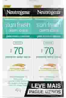 Neutrogena Sun Fresh Protetor Solar Facial Para Pele Oleosa Derm Care, FPS 70, Sem Cor, Kit com 2 Unidades de 40g