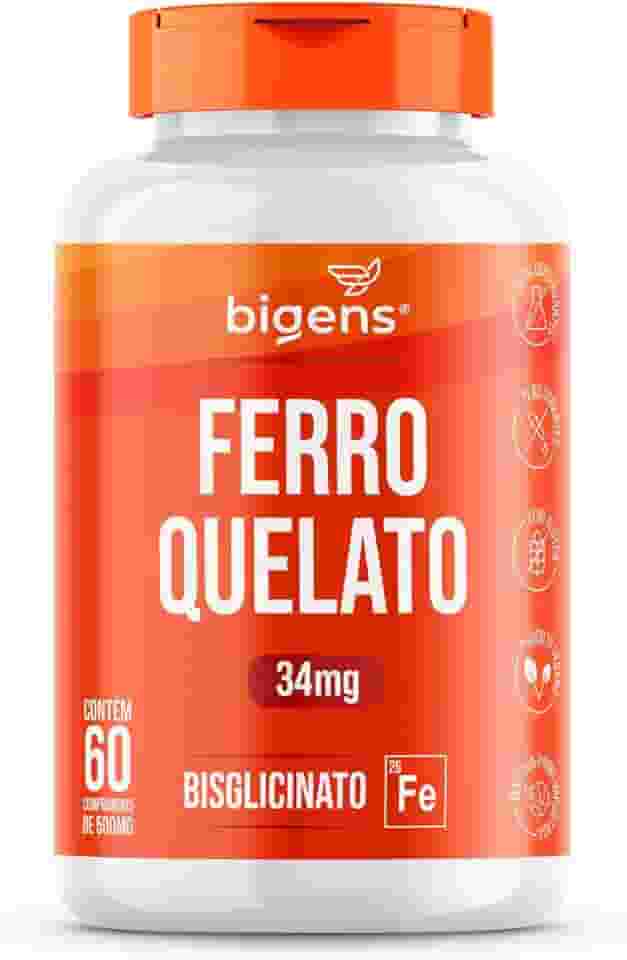 Ferro Quelato Bisglicinato 34mg, Bigens, 60 comprimidos (Unidade)