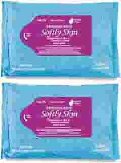 Demaquilante Lenço Umedecido Softly Skin - 128 Unidades - Com Vitamina E - Suave e Eficiente para Remover Maquiagem e Impurezas