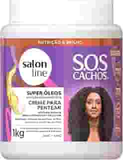 Salon Line, Creme de Pentear, S.O.S Cachos Super Óleos, Vegano - Para Cabelos Cacheados, 1 kg
