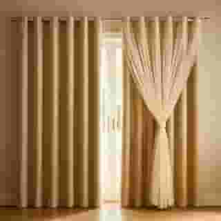 Cortina Blackout com Voil Elegante para varão Simples Ilhós Cromado - 2,80m x 2,30m - Decoração para sala e quarto
