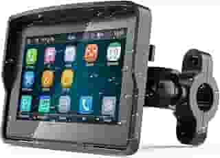 YZW Motocicleta portátil sem fio Apple Carplay e Android Auto, sistema de navegação GPS à prova d'água IP67, tela sensível ao toque de motocicleta de 12,7 cm, suporta Bluetooth duplo, EQ, Siri/Google