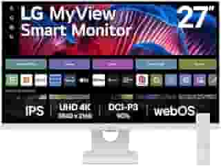 Monitor LG MyView Smart - Tela IPS 27', WebOS, ThinQ Home, Air Play, Screen Share, Bluetooth, – 27SR73U-W
