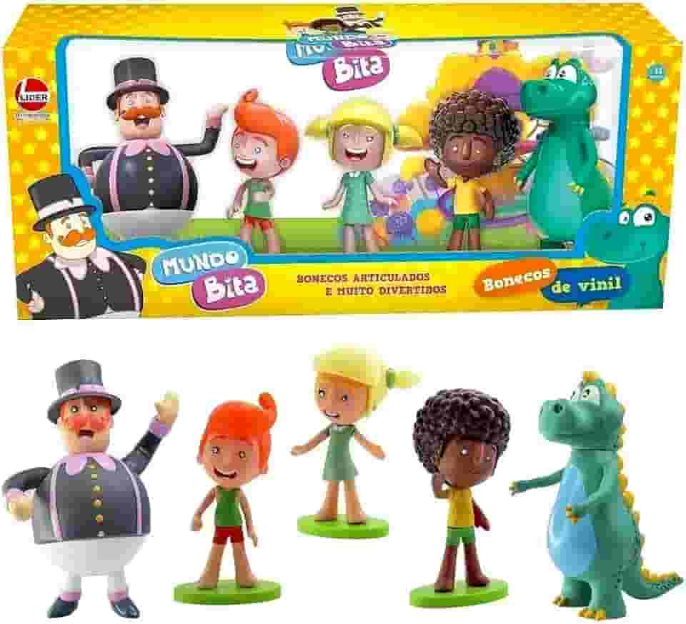 Kit 5 Bonecos Mundo Bita Vinil Brinquedos Articulados