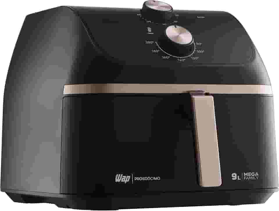 WAP Fritadeira Air Fryer MEGA FAMILY 9 Litros com Cesto Amplo e Circulação de Ar 360°, Timer Sonoro 1900W 127V