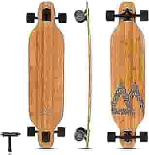 Magneto Skate Longboards de fibra de carbono de bambu para cruzeiro, esculpir, estilo livre, downhill e dança | Truques de kicktails Carver Drop Through | Ótimo para adolescentes, adultos, homens e mulheres