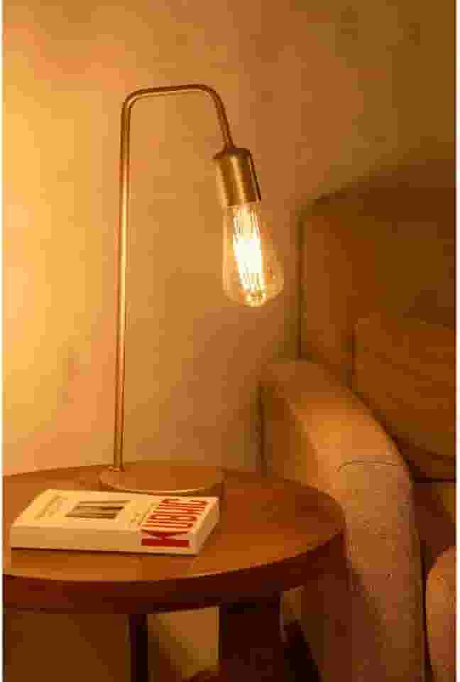 Luminária De Mesa Abajur de Cabeceira L De Quarto Sala Retro Vintage Industrial Moderno Bivolt (Dourado)