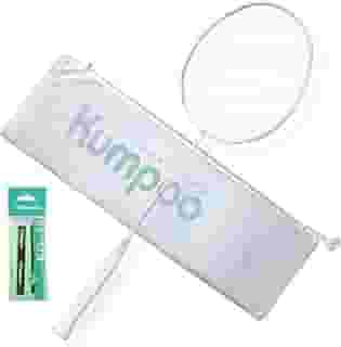 KUMPOO Raquete profissional de badminton 4U leve com alta resistência, conjunto de raquete rosa de badminton de fibra de carbono com fitas de aderência e capa para iniciantes e intermediários, Flower