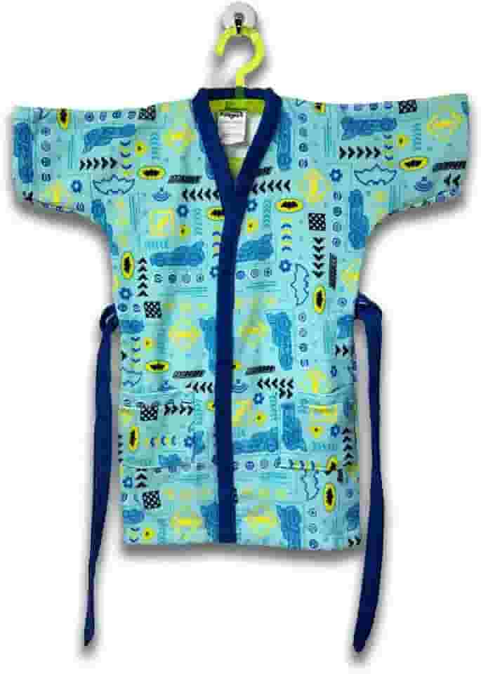 Roupão Aveludado Infantil Quimono Estampado Batwheels U - 2 à 7 Anos Com 1 peça