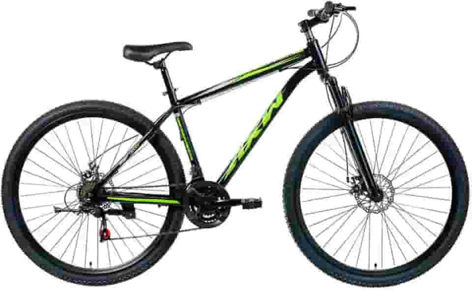 Bicicleta Mountain Bike Aro 29, 21 Marchas, Quadro Aço Carbono, Freio a Disco, Suspensão Rígida, para Trilhas, Ciclismo Off-road, Verde