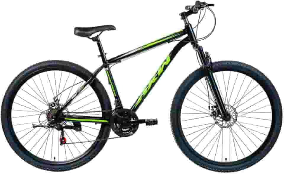 Bicicleta Mountain Bike Aro 29, 21 Marchas, Quadro Aço Carbono, Freio a Disco, Suspensão Rígida, para Trilhas, Ciclismo Off-road, Verde