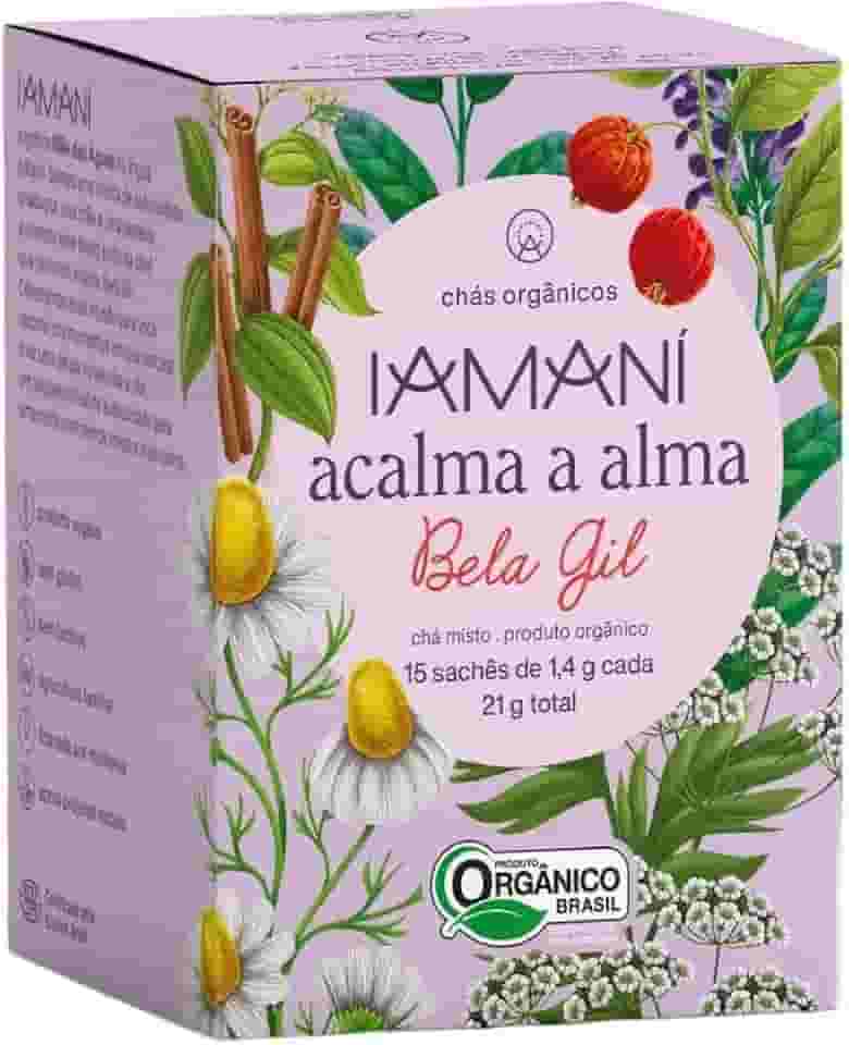Chá Iamaní Acalma a Alma Bela Gil 5 ervas orgânicas 15 sach