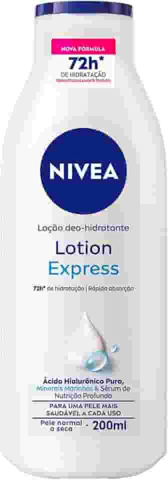 NIVEA Loção Hidratante Corporal Lotion Express - Loção Hidratante com textura leve que hidrata profundamente, protege do ressecamento e auxilia na regeneração da pele - 200ml