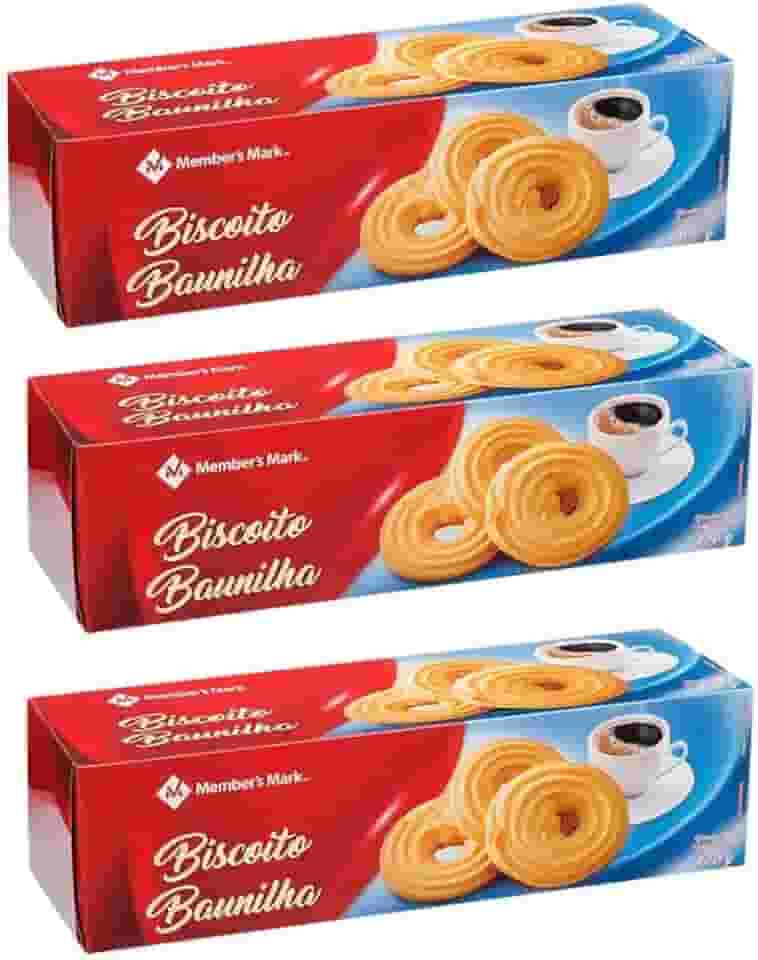 Kit 3 Biscoito Alemão Bolacha Doce Amanteigado Baunilha 400g