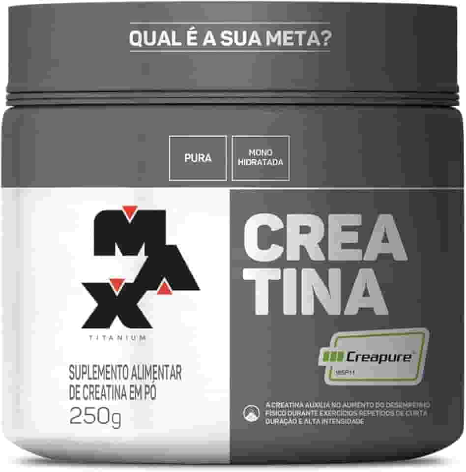 Creatina Monohidratada Creapure Em Pó 83 Doses Pote 250g Max Titanium