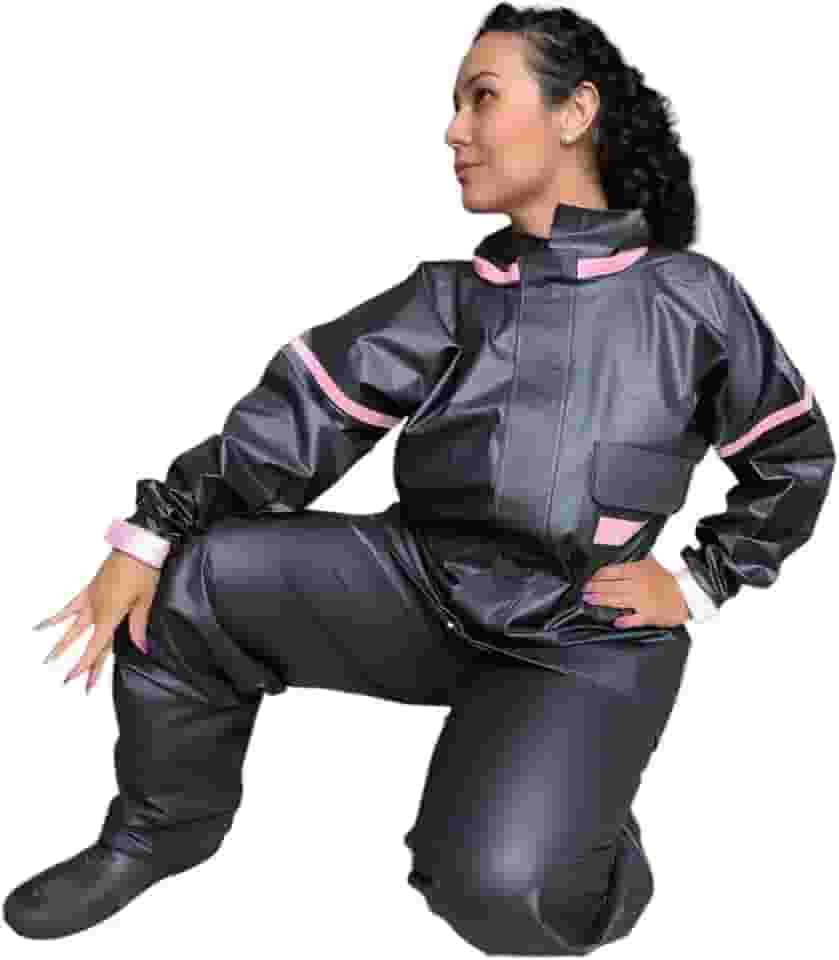 Capa de Chuva Feminina PVC Impermeável Motoqueira Flexível Motos Confortável Barata Par de Meia
