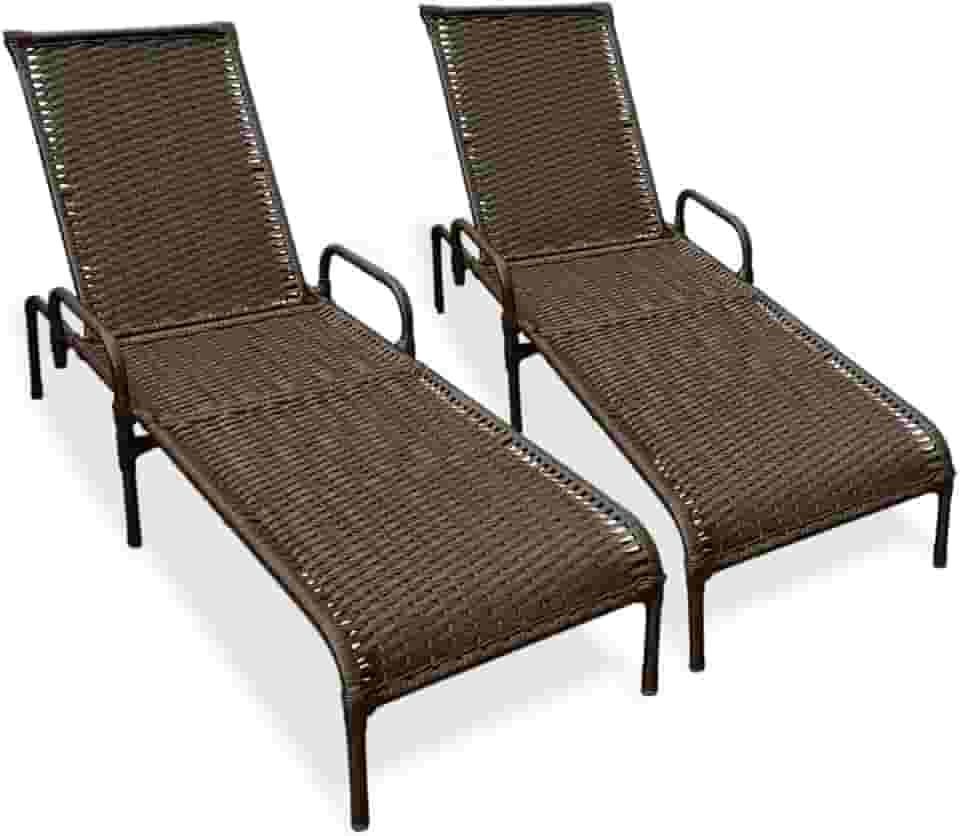 Kit 2 Espreguiçadeiras Catar com Regulagem para Piscina, Área Externa - Tabaco