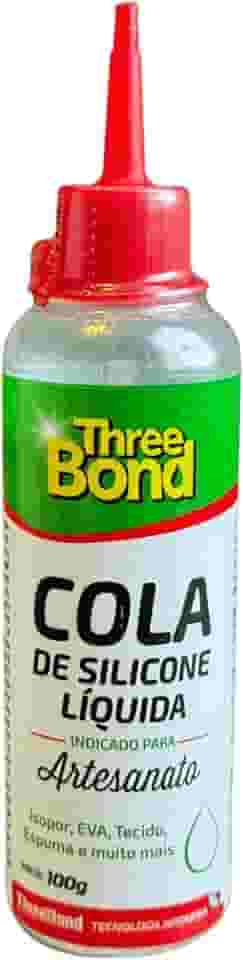 Cola Artesanato Silicone Líquida 100g ThreeBond | EVA, Isopor, Tecido e Papel | Transparente, Sem Manchas | Uso Escolar