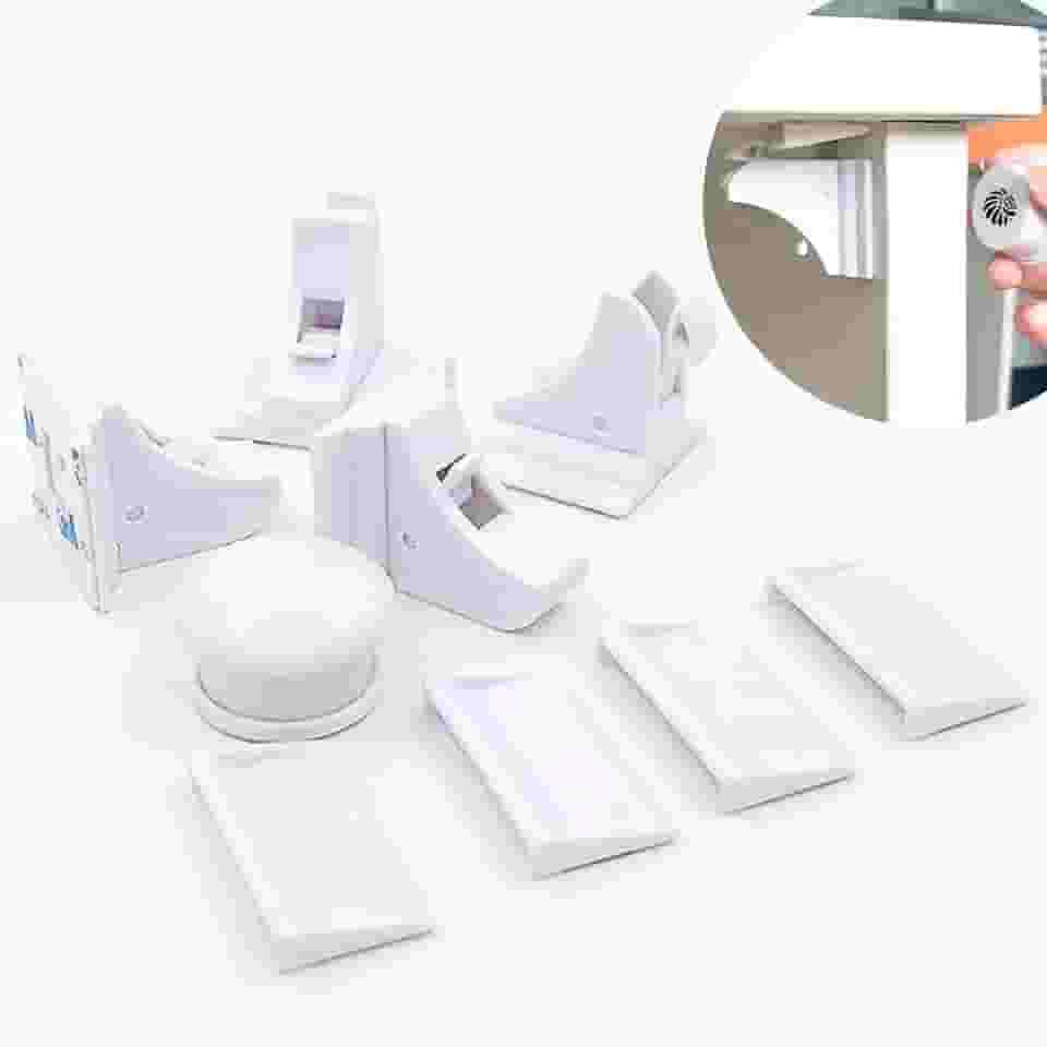 Trava magnética (Kit 4 unidades) para gavetas e portas de armários, segurança para bebês e crianças - LionLemon Store