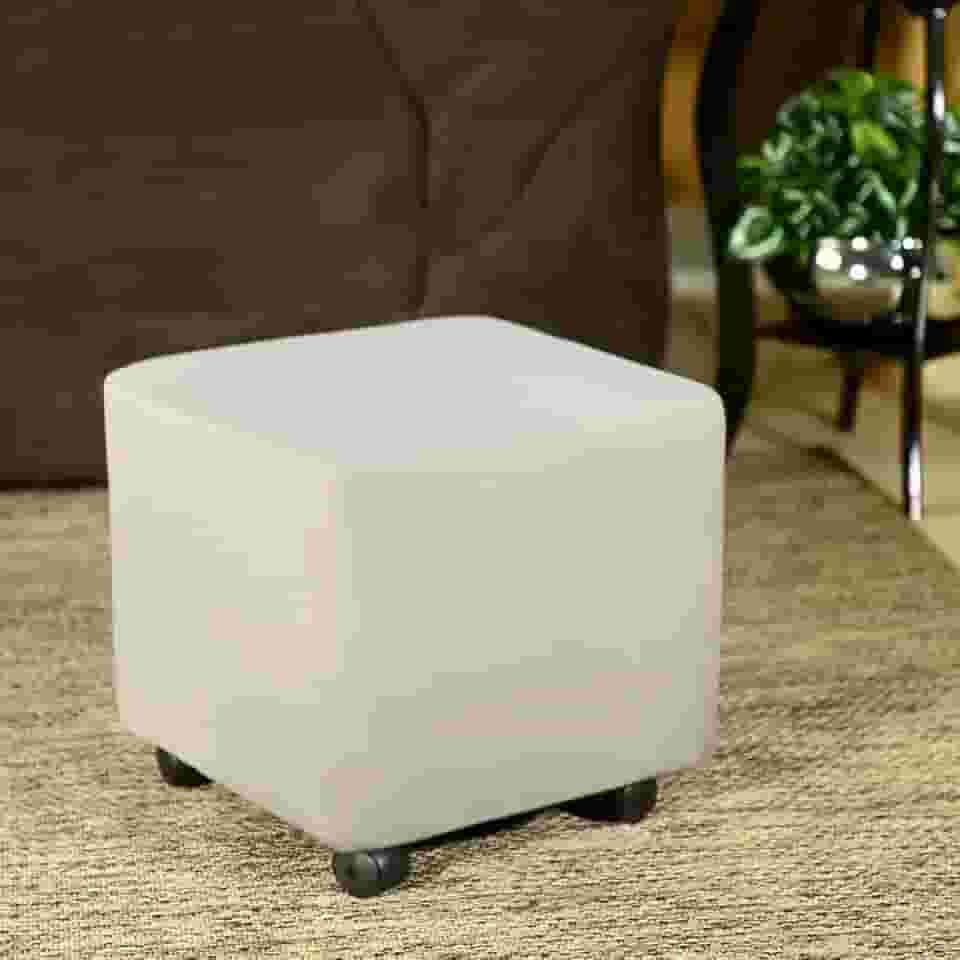 Capa Puff Quadrado Elastex Premium Envio 24h Cinza Claro