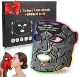 biuufish Terapia De Luz Vermelha Para O Rosto, Máscara Facial Led 7 Cores Com Infravermelho Próximo 850 Nm, Dispositivo Portátil Recarregável Cuidados A Pele Em Casa E Viagens, Antienvelhecimento