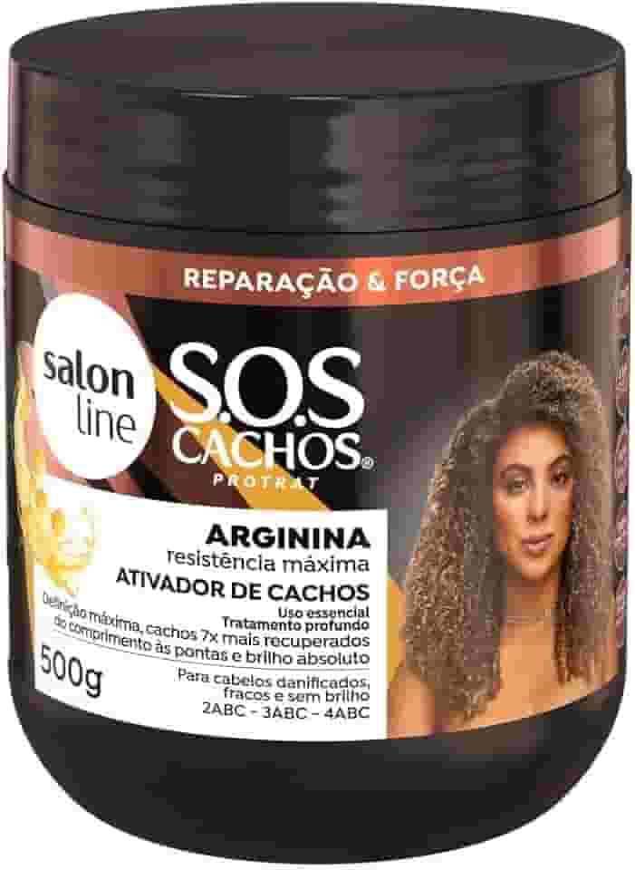 Salon Line, Ativador de Cachos, SOS Cachos Arginina, Não Vegano - Para Cabelos Ondulados, Cacheados e Crespos, 500g