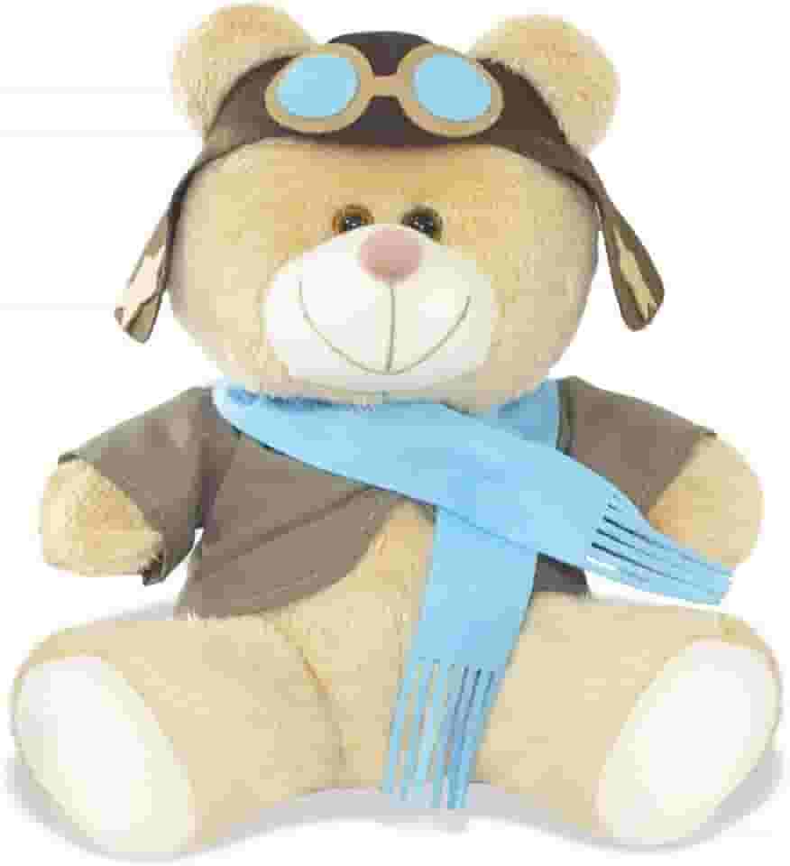 Urso Ursinho De Pelúcia Aviador 30cm Decoração Anti-alérgico
