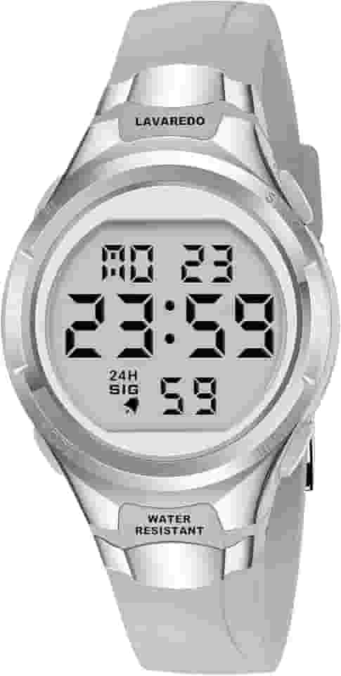 Relógio feminino esportivo digital à prova d'água com pulseira de silicone alarme/cronômetro/cronógrafo/luz traseira de LED