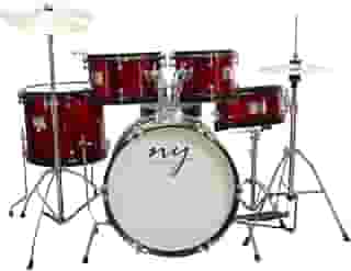 Bateria Acústica Infantil Junior 2T Vermelha com Banco New York