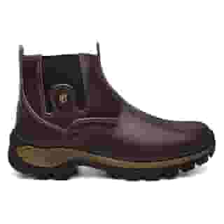 Bota Masculina Botina em Couro Impermeável Coturno Palmilha Gel Confortável