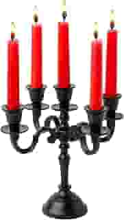 Rely+ Candelabro de bebê com 5 braços, preto, fosco, castiçal, 20 cm, decorações góticas, suporte de castiçal, decoração de casa, festas de casamento, centro de mesa para mesa de jantar