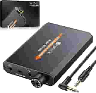 Neoteck Amplificador de fone de ouvido portátil de 3,5 mm, interruptor de ganho de dois estágios, 16-150 Ohm, superfície fosca de alumínio