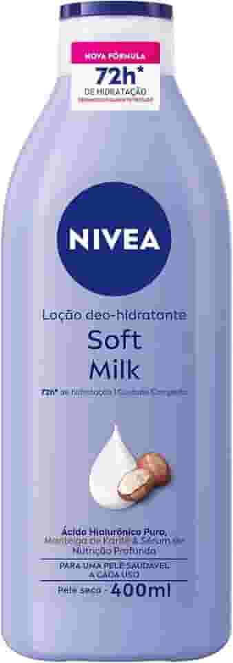 NIVEA Loção Hidratante Desodorante Soft Milk 400ml - Hidratação para pele seca, com textura leve e sensação de suavidade que deixa a pele macia, cheirosa e hidratada por 48h