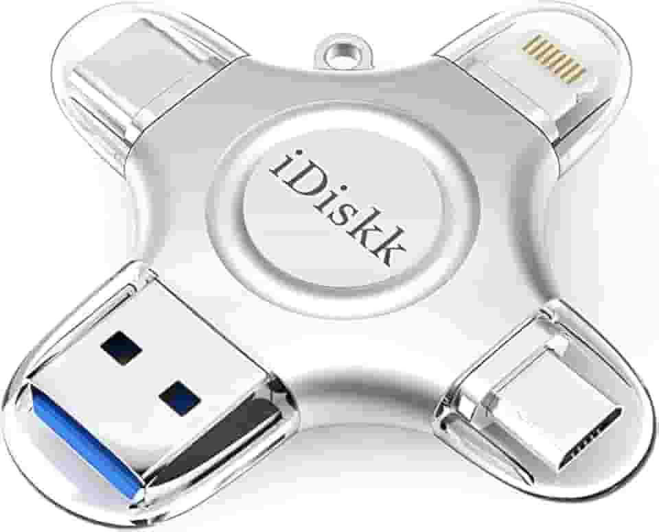 Pen Drive com Conectores Apple Lightning + USB 3.0 + Tipo C + Micro USB, 128GB da iDiskk