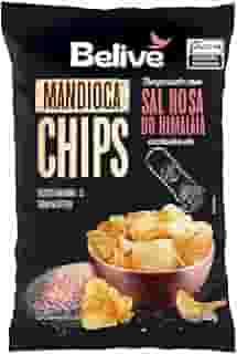 Mandioca Chips Belive temperado com Sal Rosa do Himalaia BR Spices - 50g