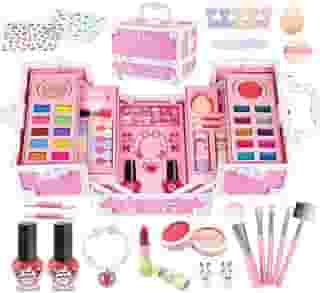 Conjunto De Maquiagem Com Maleta Infantil Lavável Presente