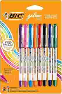 BIC, Caneta em Gel, Gelocity, Ponta Fina, 8 Cores