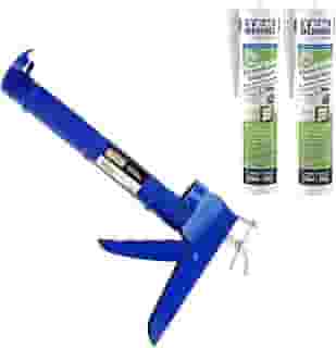 Kit Aplicador de silicone fechado Starfer + 2 Silicone acético incolor Tekbond 256g