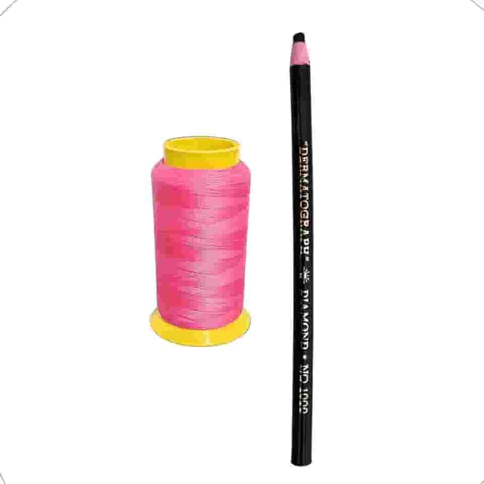 Linha epilação egipicia 100% poliamida Rosa + Lapis Dermatografico Preto Design Sobrancelha Micropigmentação