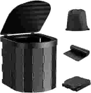 Vaso Sanitário Portátil para Acampamento, Vaso Sanitário Portátil para Adultos, Vaso Sanitário Portátil para Adultos, Sanita Portátil para Acampamento, com 20 Sacos de Limpeza e Bolsas de Arrumação