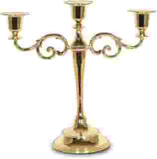 SUJUN Castiçal de metal com 3 candelabros de 27 cm de altura Suporte de vela para castiçal para eventos de casamento (candelabro de bronze) (dourado)