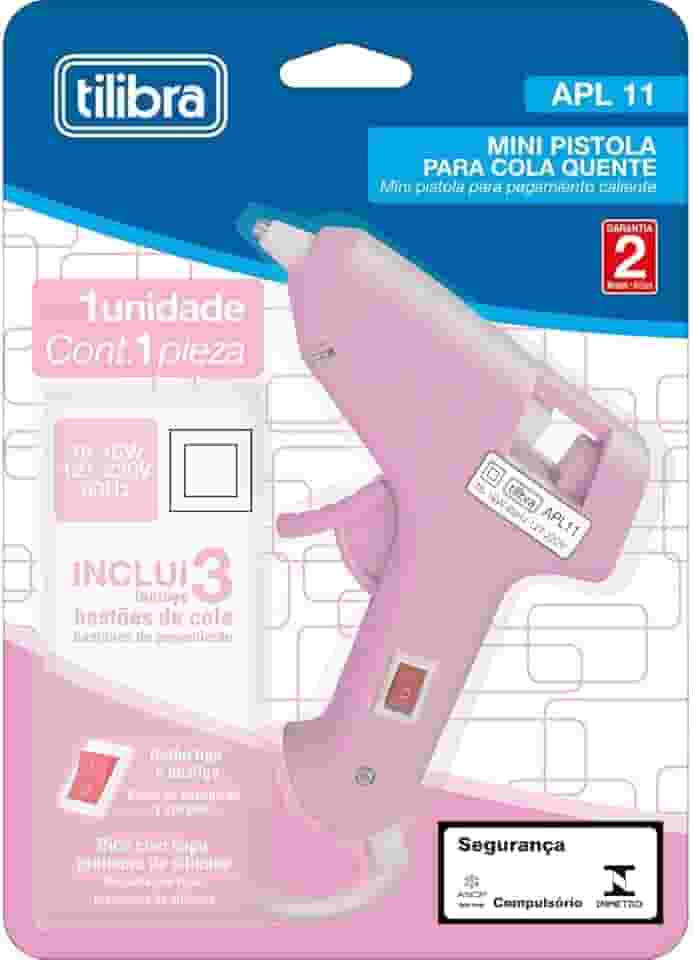 Tilibra - Mini Pistola para Cola Quente APL11 Rosa