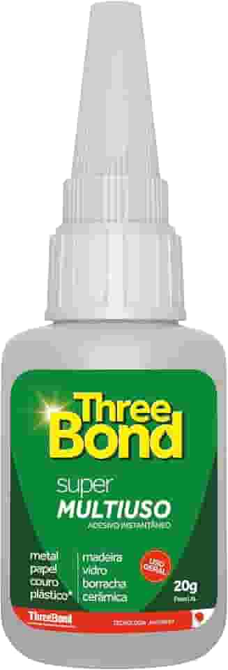 Super Cola Instantânea ThreeBond 20g | Bico Antientupimento | Cola Plástico, Metal, Borracha, Madeira, Vidro