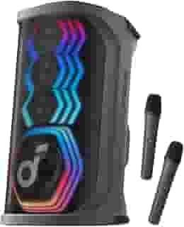 soundcore Rave 3S Caixa de Som para Festas com IA Karaoke, 2 Microfones Sem Fio, 200W, Remoção de Voz IA, Reverb, Luzes, 12H de Reprodução, Sistema PA Bluetooth Portátil para Casa, Festa ou Quintal