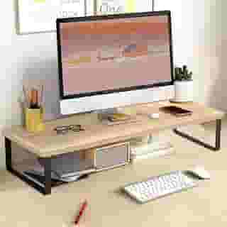 Suporte Monitor Madeira (80 cm de comprimento), Stand desk, Base para Monitor, Base Monitor, Mesa Monitor, Suporte Monitor, Suporte para Monitor, Suporte Monitor Mesa, Suporte de Monitor