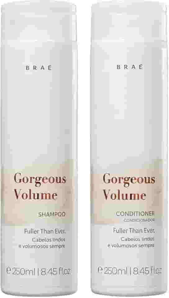 Kit Shampoo e Condicionador Braé Gorgeous Volume - Volume Sem Pesar, Maciez Profissional e Brilho Espelhado, Cabelo Mais Encorpado