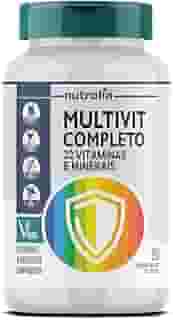 Nutralin Multivitamínico Completo A-Z (22 Vitaminas E Minerais) 60 Comp De 500Mg Vegano |