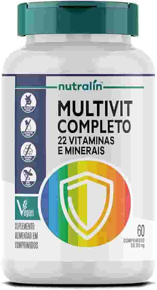 Nutralin Multivitamínico Completo A-Z (22 Vitaminas E Minerais) 60 Comp De 500Mg Vegano |